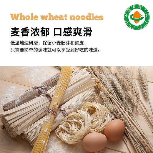 有机全麦面条500g/包|全程有机麦香味浓含麦麸 商品图1