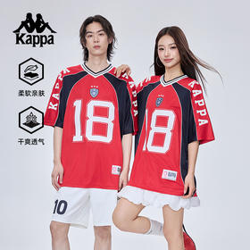 Kappa卡帕背靠背2025新款夏季运动t恤复古短袖情侣款休闲美式上衣KPCJBTD12