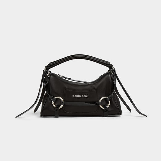 DSQUARED2 女士金属铭文束缚手提包 黑色 HBW0067 18907016 2124 商品图0