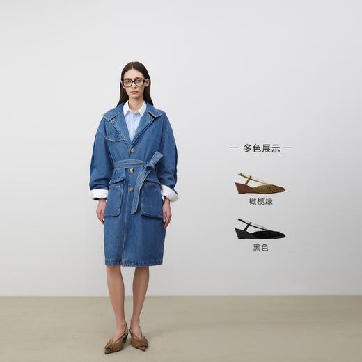 lost in echo2025春夏新款时尚高级尖头流苏坡跟凉鞋高跟鞋单鞋女 商品图1