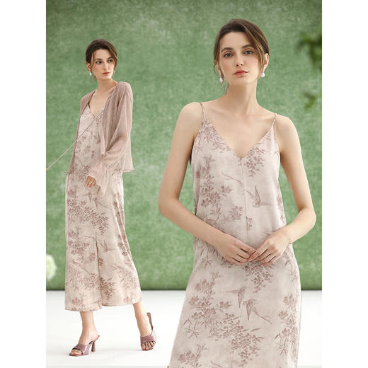 COCOBELLA[棠梨映夏]时尚新中式连衣裙奢感度假吊带裙FR0082 商品图1