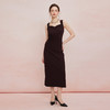 QF847斯尔丽2025夏季新款收褶显瘦藏肚子侧边开叉背心式连衣裙 商品缩略图3