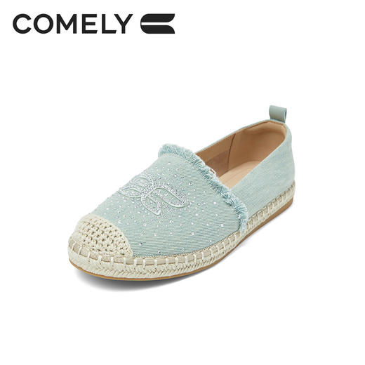 康莉KSH5A152透气渔夫鞋女春季新款编织烫钻平底懒人休闲一脚蹬鞋子 商品图3