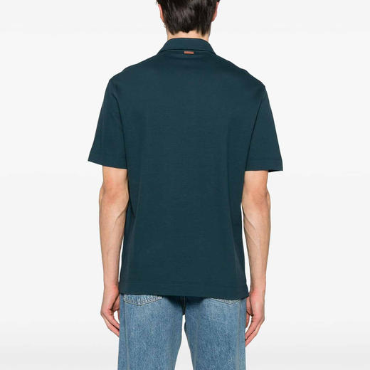 ZEGNA 杰尼亚 男士棉质短袖polo衫 蓝色 UF392A9 F752 T09 商品图1