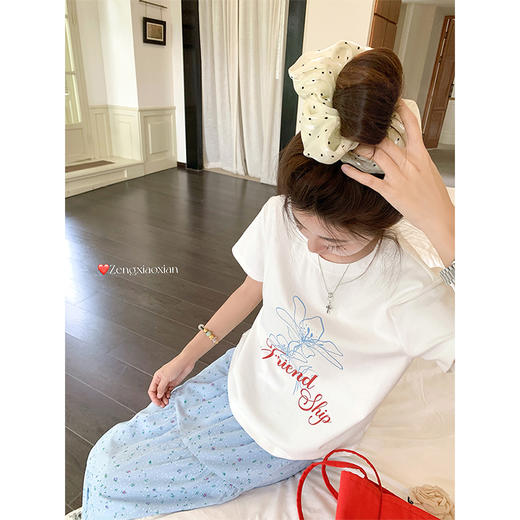 <曾小咸推荐>3.30现货秒杀 ！微信超特价！花朵印花短袖T恤 日常109.99 立减50 秒杀59.99！！ 商品图2