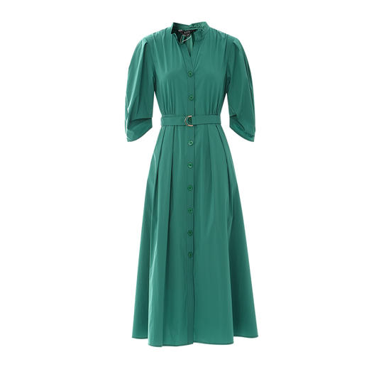 EITIE爱特爱夏季新款气质通勤V领收腰显瘦衬衫连衣裙7807538 商品图10