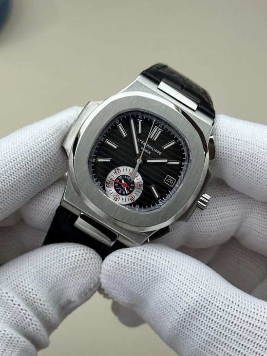 3K厂V3升级版薄薄薄！真功能，真小秒！百达翡丽鹦鹉螺5980多功能计时腕表【表壳】腕表尺寸40.5毫米，厚度为全网最薄仅13.5毫米，同正品一致的枕型表壳采用正面拉丝❕❕ 商品图2