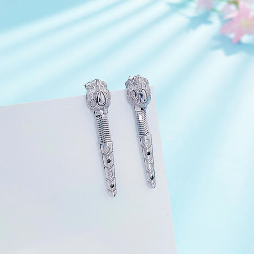 【限时8.8折】【线上铂金馆】PT950 #蛇年新品 铂金空心倒模工艺灵蛇蛇形耳饰耳吊(PTES00033)预售产品下单后不退款不退货不换货不补差价) 商品图0