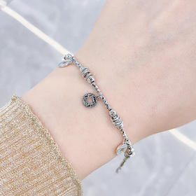 【限时8.8折】【线上铂金馆】PT950 #CNC #盘缠 #招财纳福 铂金调节金币流苏蹦迪珠间碎金子盘缠手链（内里为铂金链，铜钱盘缠实心）(PTSL00040)预售4-7天发货，一经下单不支持退款