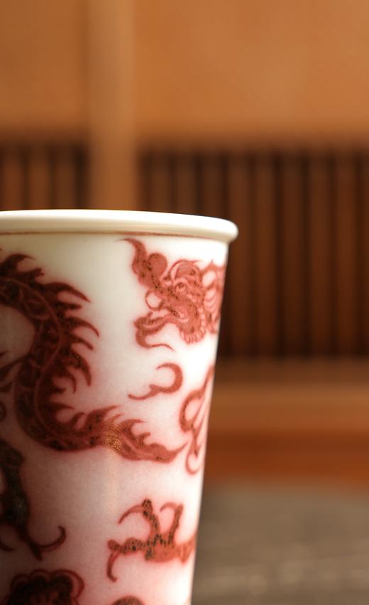 元岚堂龙纹青花釉里红可乐杯陶瓷茶杯大容量主人杯单人啤酒杯 商品图1