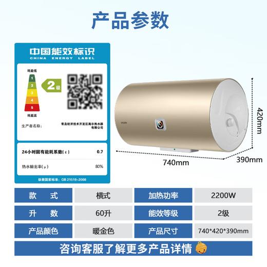 IBF艾博菲海尔（Haier）电热水器50/60/80升免费上门安装变频速热金刚无缝胆内胆免清洗节能镐金全瓷防电墙专利_60L_2200W_速热时尚外观-LK5【K】 商品图4