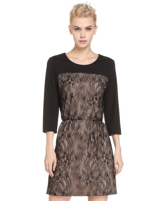 DCF21189036  DANIEL HECHTER   蕾丝拼接优雅连衣裙 商品图0