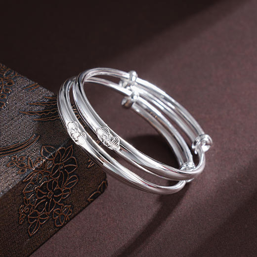 子佩集S999银【福妙如意】童镯【TZ000564-1】纯银七彩拉丝2504 商品图3