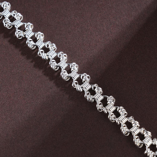 子佩集S990银【清韵雅颂】手链【MXSL009】纯银钱串腰缠万贯小圆环可转动盘缠盘缠2504 商品图2