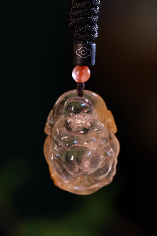 孤品 | 黄兔毛弥勒吊坠高约3.8cm【器悟雅玩】 商品图0