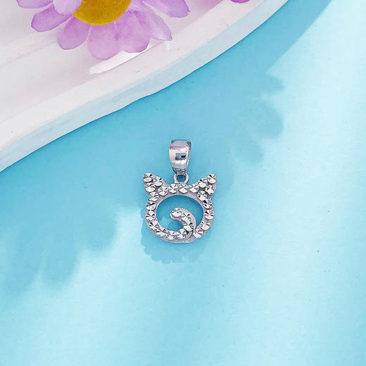 【限时8.8折】【线上铂金馆】PT950 #卡通 【国际铂金协会】铂金空心仿钻卡通猫吊坠(ACPTDZ00048)预售产品下单后不退款不退货不换货不补差价) 商品图2