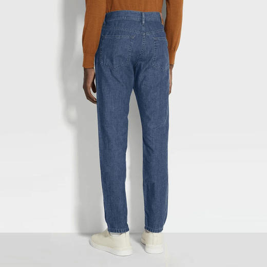 ZEGNA 杰尼亚 男士棉麻 ROCCIA 休闲牛仔裤 蓝色 UFIJ4A9 CITY 003 商品图3