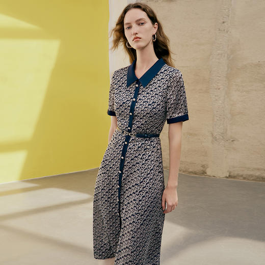 EITIE爱特爱夏季新款修身显瘦收腰印花连衣裙7807575 商品图1