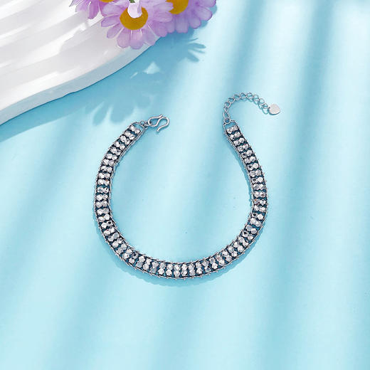 【限时8.8折】【线上铂金馆】PT950 铂金空心调节双排蹦迪珠转运金珠手链排链（面宽约6.3-6.7mm）(PTSL00032)预售产品下单后不退款不退货不换货不补差价) 商品图0