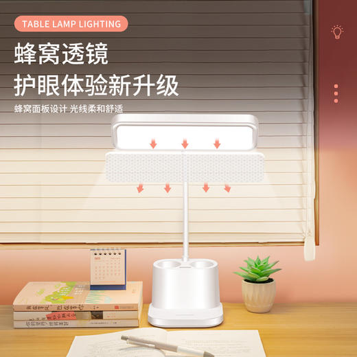 「升级护眼！蜂窝面板设计」led台灯小夜灯学生专用宿舍氛围灯护眼床头灯居家日用创意礼品小台灯 商品图3