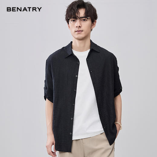 贝纳川夏季肌理图案中袖衬衣ECF121001 商品图0