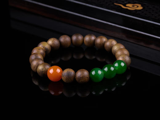 XY0308沉香+南红碧玉手串 商品图4