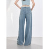 三彩独醒2025夏季新款纯棉牛仔裤休闲破洞宽松高腰阔腿裤长裤F 商品缩略图3