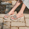 预售10天|Safiya/索菲娅2025夏季外穿一字拖气质时尚方钻扣圆头露趾拖鞋SFD2110368 商品缩略图5