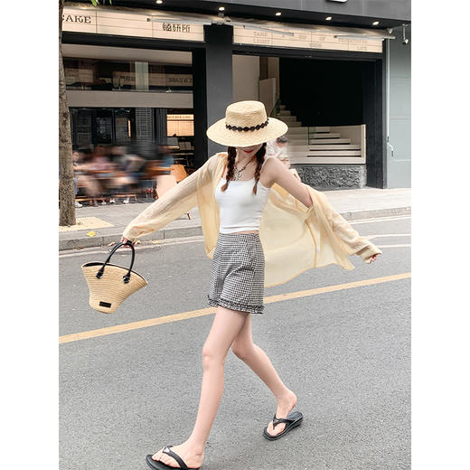 <曾小咸推荐>荷叶边黑白格短裤 商品图11