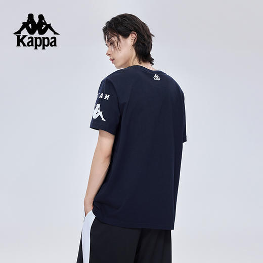 Kappa卡帕背靠背2025新款夏季运动短袖情侣款复古纯棉t恤透气上衣KPCJBTD13 商品图3
