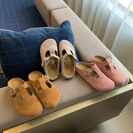 2025新款勃肯拖鞋！复古T字扣包头半拖加肥加宽大码女鞋！ 商品图3