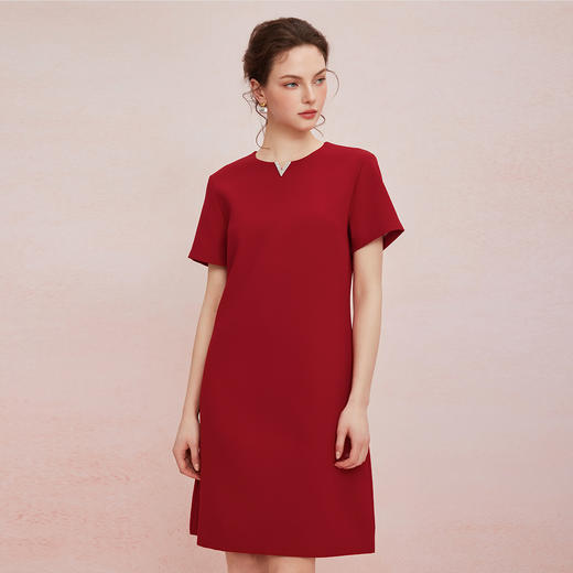 QF848斯尔丽2025新款宴会小礼服直身款显瘦显高短袖连衣裙 商品图2