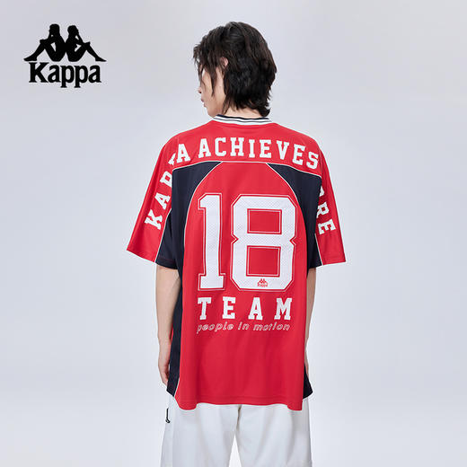 Kappa卡帕背靠背2025新款夏季运动t恤复古短袖情侣款休闲美式上衣KPCJBTD12 商品图3