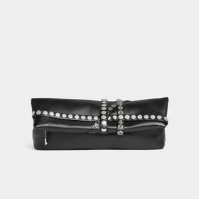 DSQUARED2 女士满饰铆钉手拿包 黑色 CLW0041 18908301 2124