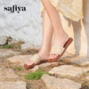Safiya/索菲娅2025波西米亚编织时尚方头外穿百搭平底一字拖SFD2110370 商品缩略图1