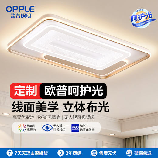 2件享95折🔥OPPLE欧普照明辰影客厅1.1m大尺寸设计美学简约现代吸顶灯套餐 商品图0