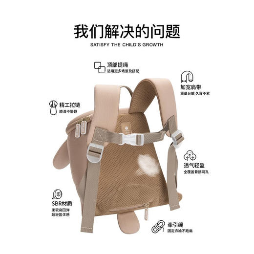 zoyzoii B28 儿童动物趴趴包 儿童书包女孩幼儿园男童宝宝小朋友牵引绳出行户外双肩包 商品图5