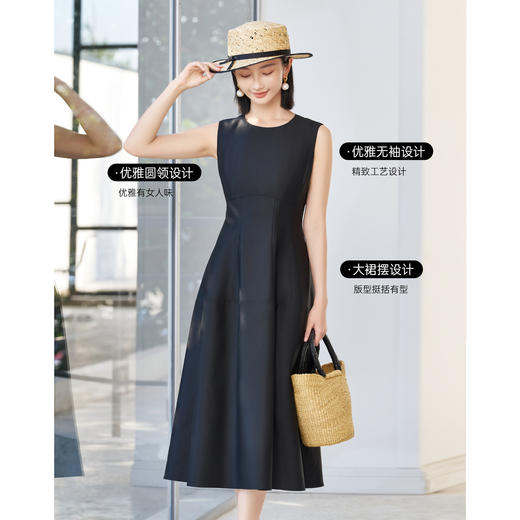 米思阳2026春季新款赫本风简约修身无袖气质小黑裙连衣裙女4949 商品图2