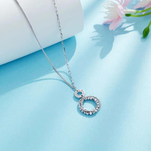 【限时8.8折】【线上铂金馆】PT950 #520快乐 #莫比乌斯 #绕线 铂金空心AB调节LOVE圆饼爱无止境多层线圈圆环套链(PTTL00063)预售产品下单后不退款不退货不换货不补差价) 商品图1