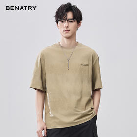 贝纳川夏季双面提花皮标短袖T恤 ECF214014