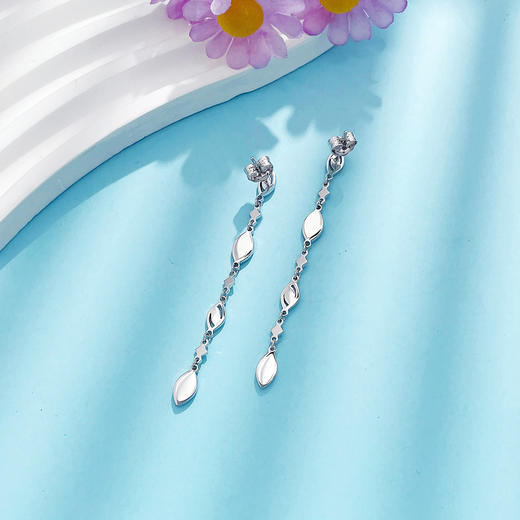 【限时8.8折】【线上铂金馆】PT950 #CNC #复古风 铂金实心鱼鳞麦穗粒流苏耳饰耳吊耳钉(PTES00053)预售产品下单后不退款不退货不换货不补差价) 商品图1