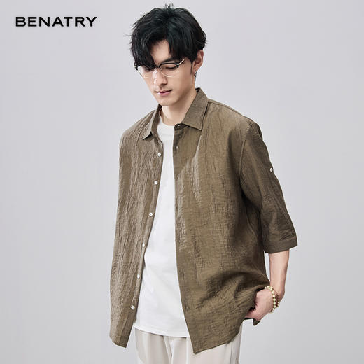 贝纳川夏季肌理图案中袖衬衣ECF121001 商品图4