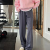 洛诗琳12936新款高端砂洗中缝设计感高腰直筒长裤240539 商品缩略图2