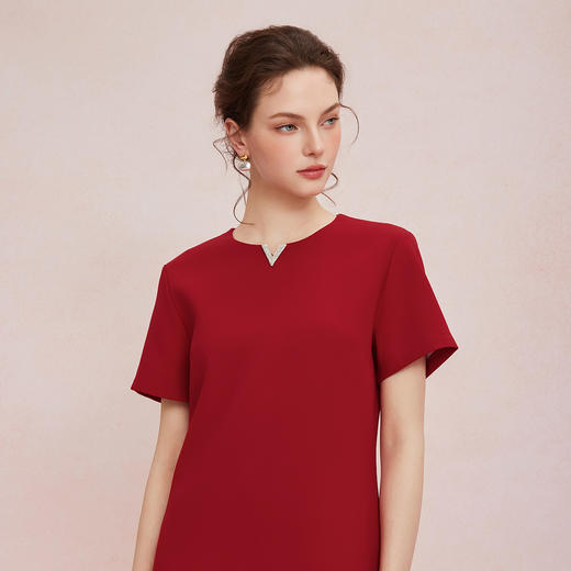 QF848斯尔丽2025新款宴会小礼服直身款显瘦显高短袖连衣裙 商品图4