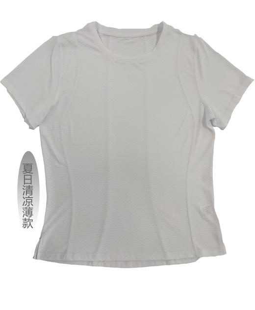 Y032B女式提花网眼吸湿速干薄款透气流线拼接运动T恤 商品图2