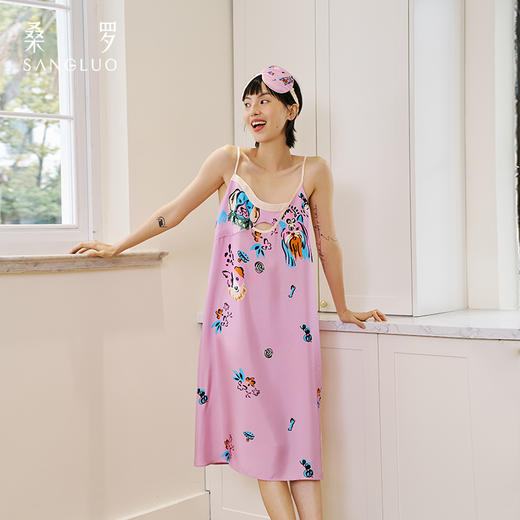 鬼马少女』桑罗魔法小狗撞色吊带裙100%桑蚕丝俏皮减龄2025年新款 商品图4