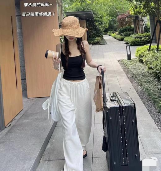 重磅推荐！亚麻套装   进口法麻  宽松廓形衬衫/松紧抽绳阔腿裤  通勤度假皆可 商品图2