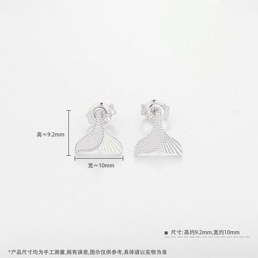 【限时8.8折】【线上铂金馆】PT950 #CNC 【国际铂金协会 精品】铂金实心CNC鱼尾耳饰耳钉(ACPTES00012)预售产品下单后不退款不退货不换货不补差价) 商品图2