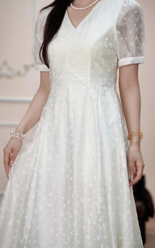  S1L1 臣禾【白月光裙】V领重工刺绣花朵连衣裙	JZ252020415 商品图4