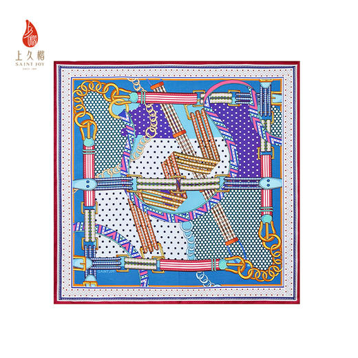 SAINTJOY/上久楷 女式真丝方巾  橙色 紫蓝色 衍生  FJS24015 商品图13